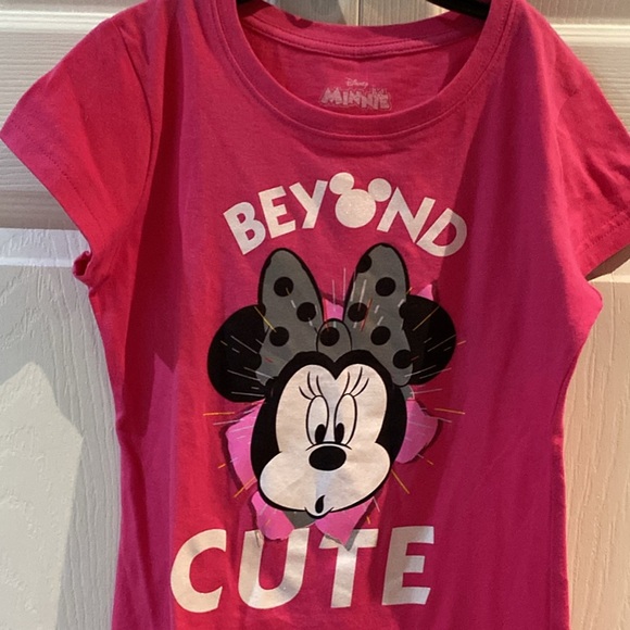 Disney Minnie Mouse Beyond Cute Girls Pink T-Shirt Size Small (6) - Picture 1 of 5